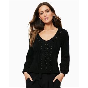 Ramy brook claude merino wool beaded balloon sleeve sweater L